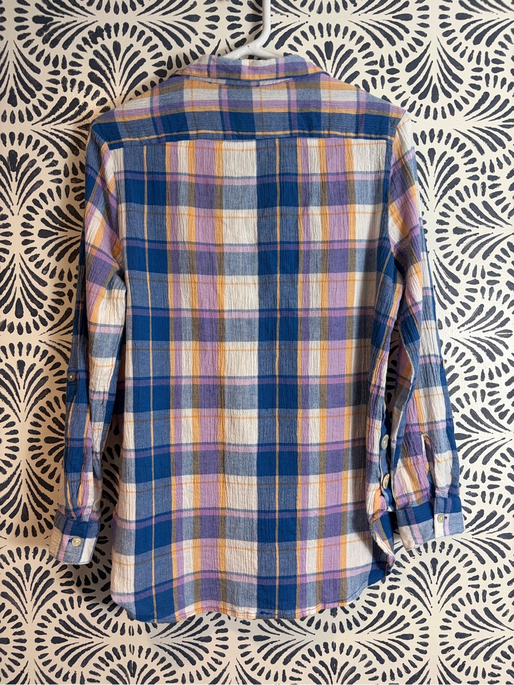 Vintage American Sweetheart Cotton Plaid Mother Of Pearl Button Shirt FLAWS - Picture 2 of 12